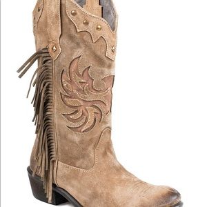ROPER Fringed Boho Eagle Cowgirl Boots SZ 11